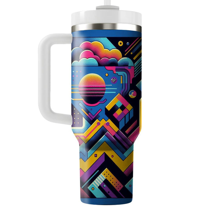 Geometric Retro Wave  Personalized Tumblers