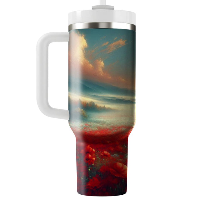 Vibrant Poppy Meadow  Insulated Tumblers