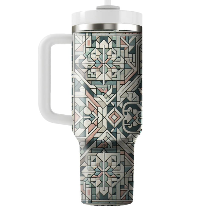 Floral Geometric Mosaic  Insulated Tumblers