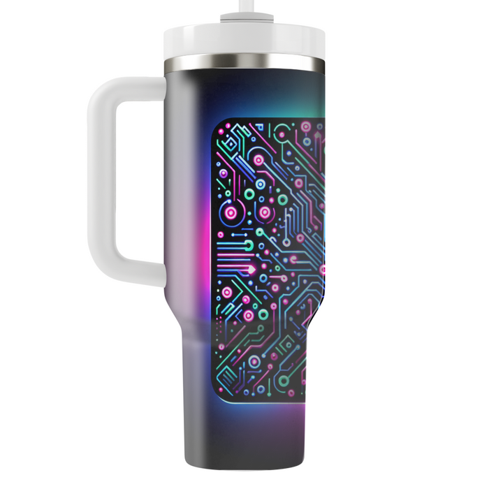 Techno Neon Circuit  Tumbler Cups