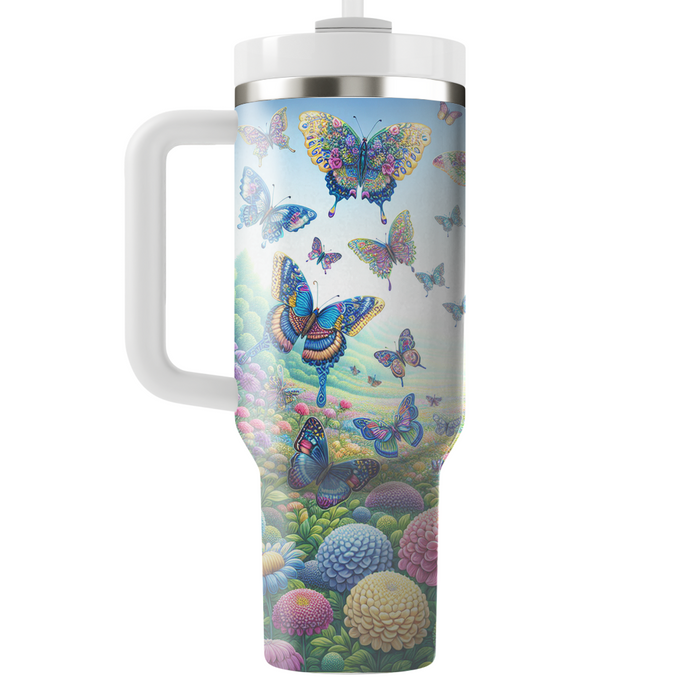 Vibrant Butterfly Symphony  Tumblers With Lids