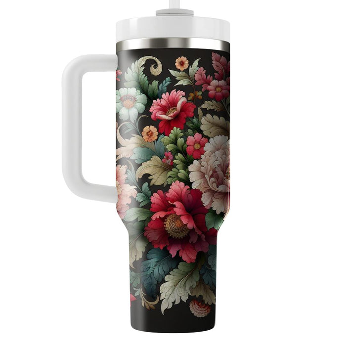 Vivid Floral Tapestry  Tumbler Cups