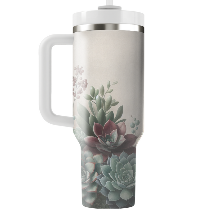 Serene Succulent Garden  Tumblers With Lids