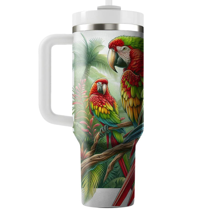 Tropical Parrots On A Branch  Decorative Tumblers