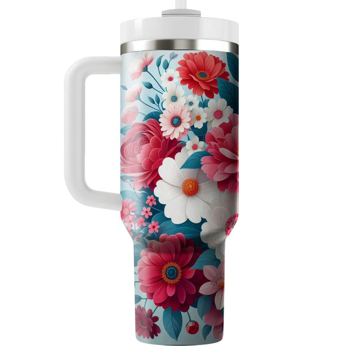 Floral Bliss Cascade  Personalized Tumblers