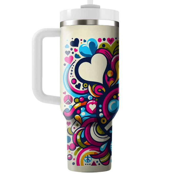 Vibrant Peace And Love  Tumblers With Lids