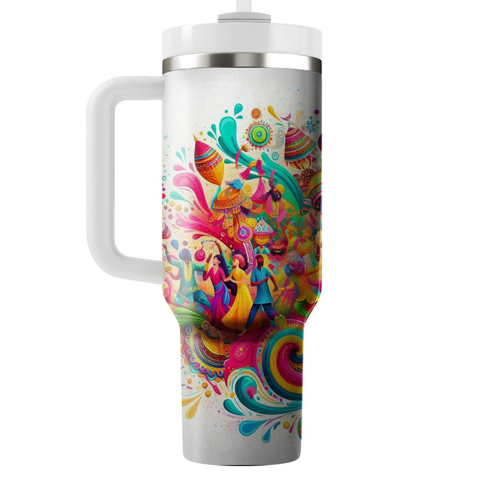 The Dance Of Joy - A Holi Festival  Custom Tumblers