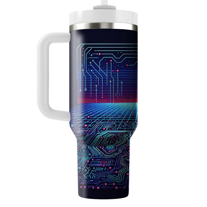 Synthwave Circuitry  Tumblers With Lids