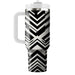 Sleek Black And White Zigzags  Custom Tumblers