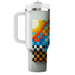 70s Style Checkerboard  Travel Tumblers