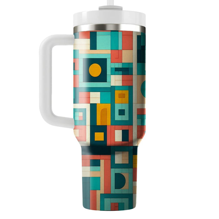 Square Mosaic Vibrance  Tumblers With Lids