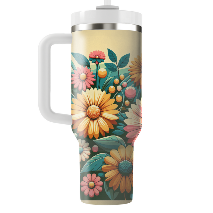 Retro Floral Medley  Tumbler Cups