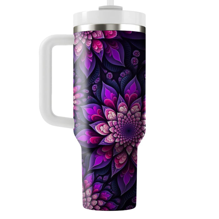 Fractal Flower Pattern  Tumblers With Lids