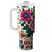 Retro Floral Harmony  Travel Tumblers