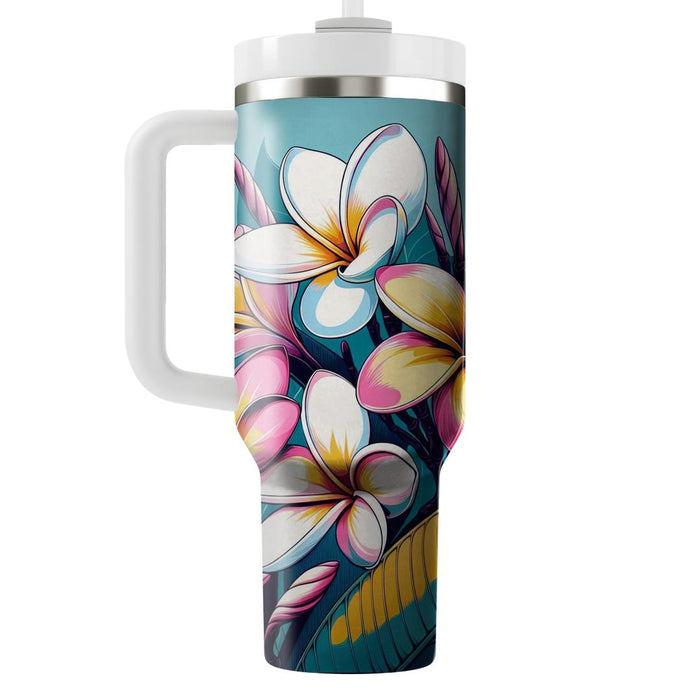 Tropical Plumeria  Tumblers With Lids