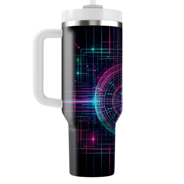 Retro Laser Grid  Personalized Tumblers