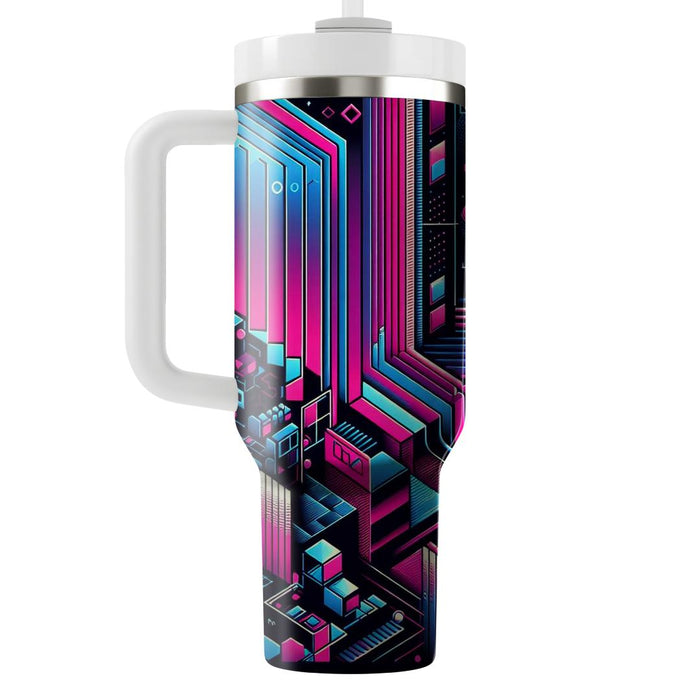 Synthwave Aesthetic  Tumblers With Lids