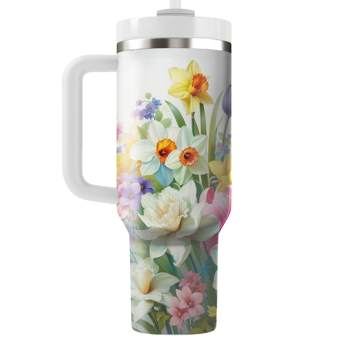 Spring Floral Delight  Tumblers With Lids