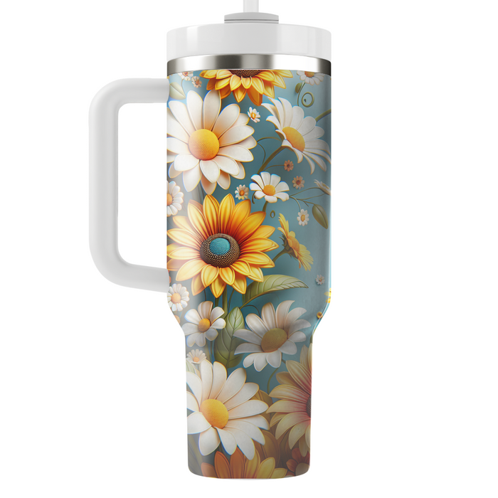 Sunny Floral Delight  Custom Tumblers