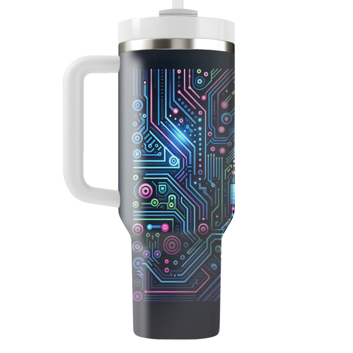 Futuristic Neon Circuitry  Personalized Tumblers