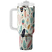 Whimsical Feather Motif  Insulated Tumblers