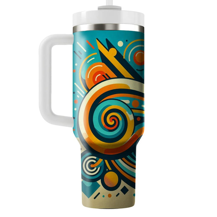 Retro Geometric Spirals  Tumbler Cups