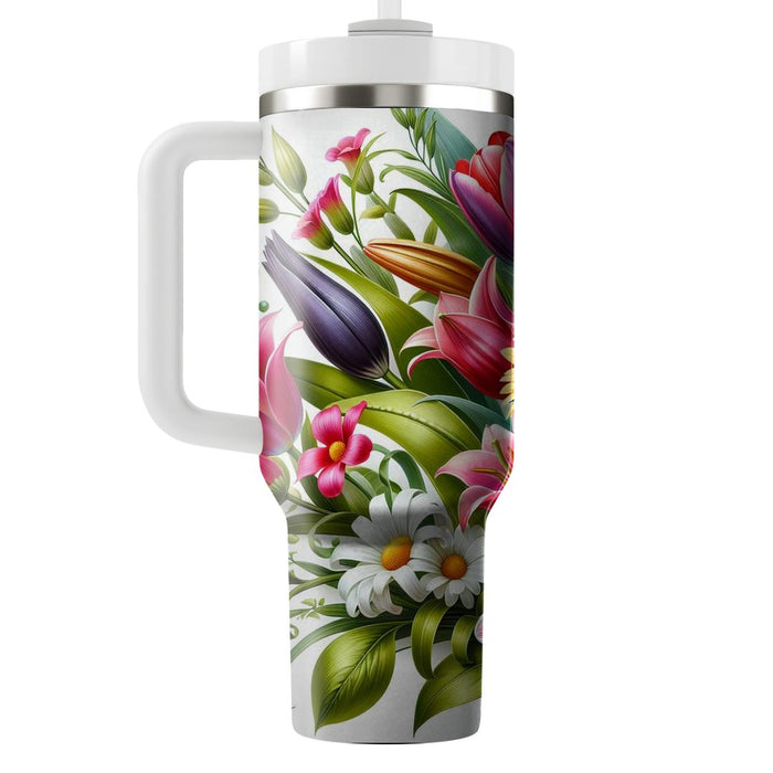 Vibrant Floral Garden  Unique Tumblers