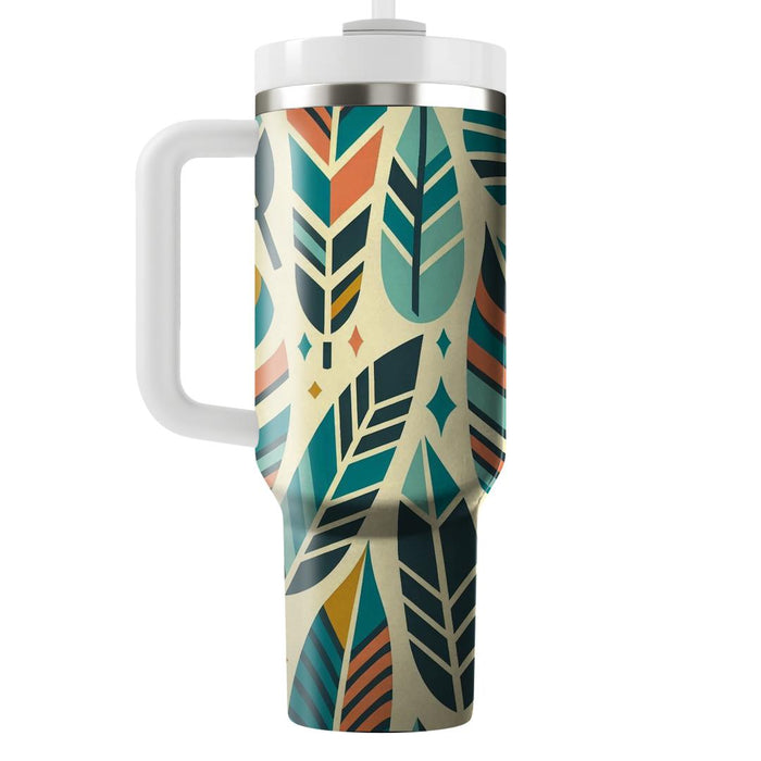 Geometric Feather Pattern  Insulated Tumblers