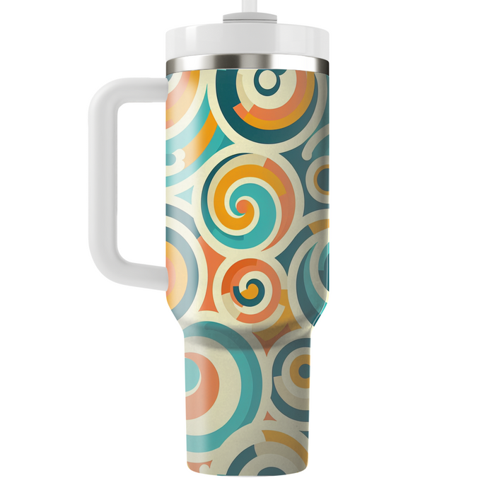 Retro Spiral Pattern  Insulated Tumblers