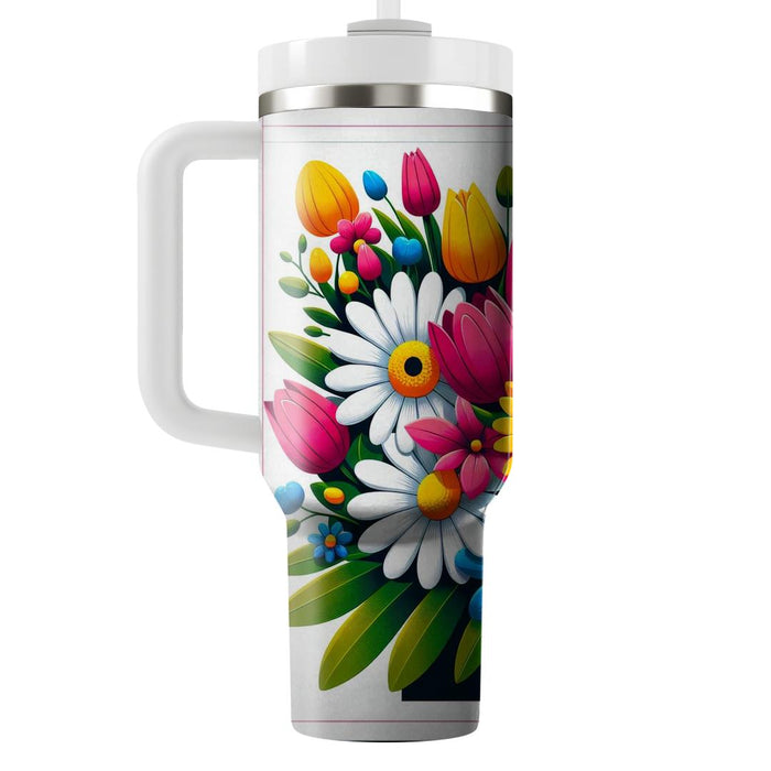 Vibrant Flower Power  Tumbler Cups