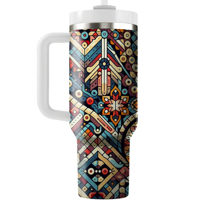 Retro Mosaic  Tumbler Cups