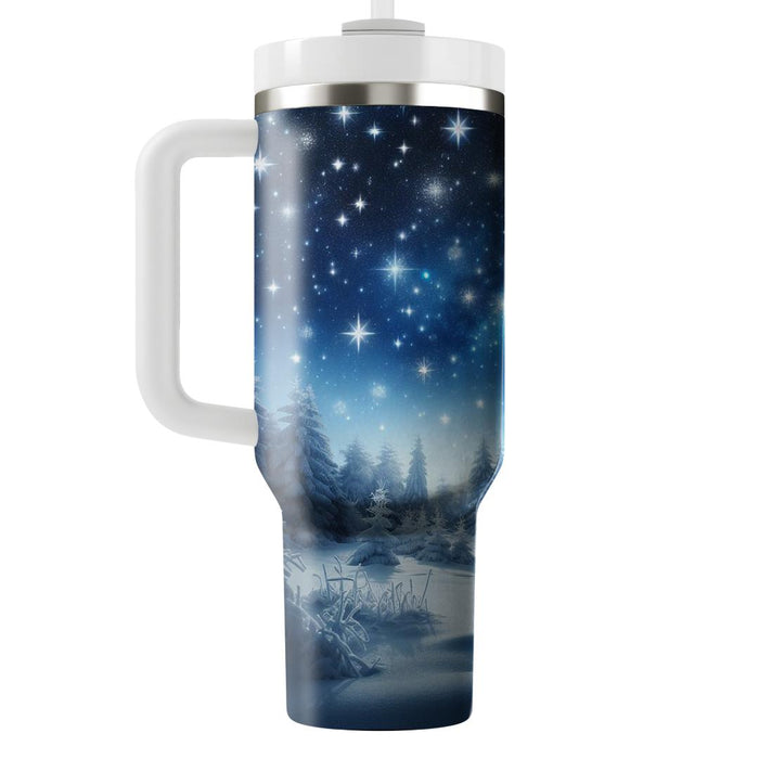 Winter's Silver Night  Travel Tumblers