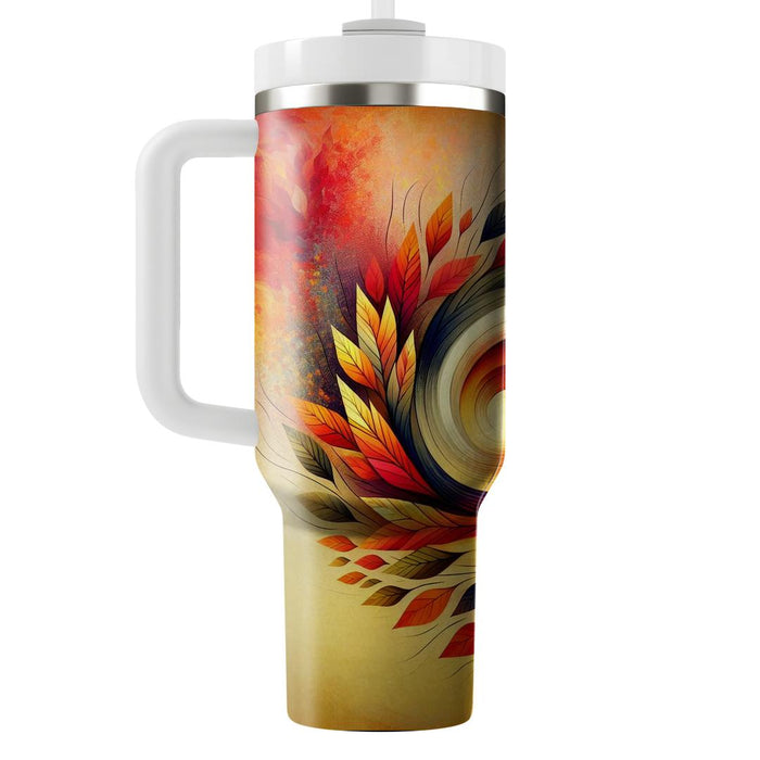 Autumn Leaves Whirlwind  Tumblers With Lids