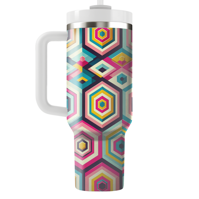 Retro Hexagon Kaleidoscope  Unique Tumblers