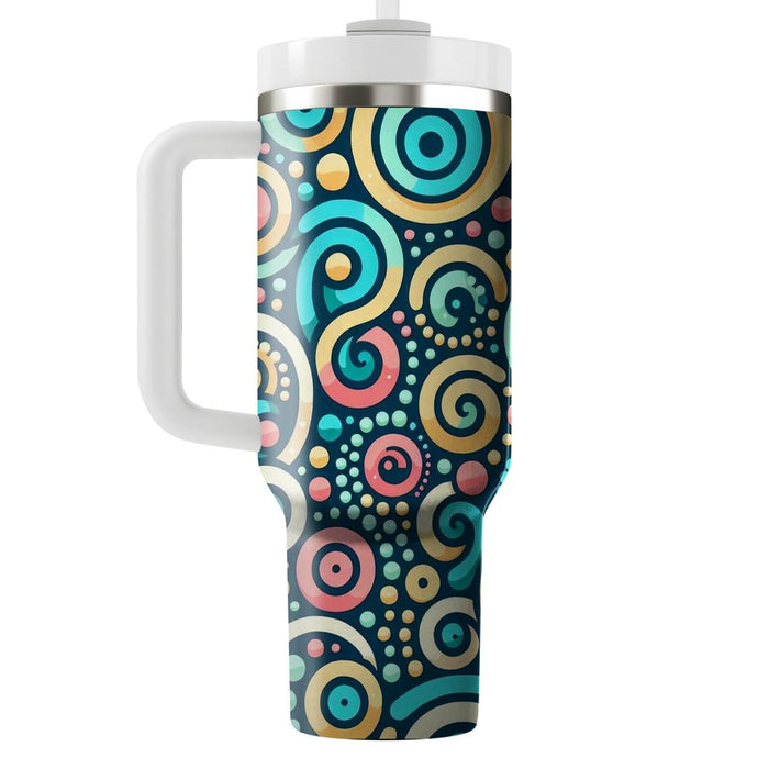 Bold Dotted Spirals  Decorative Tumblers