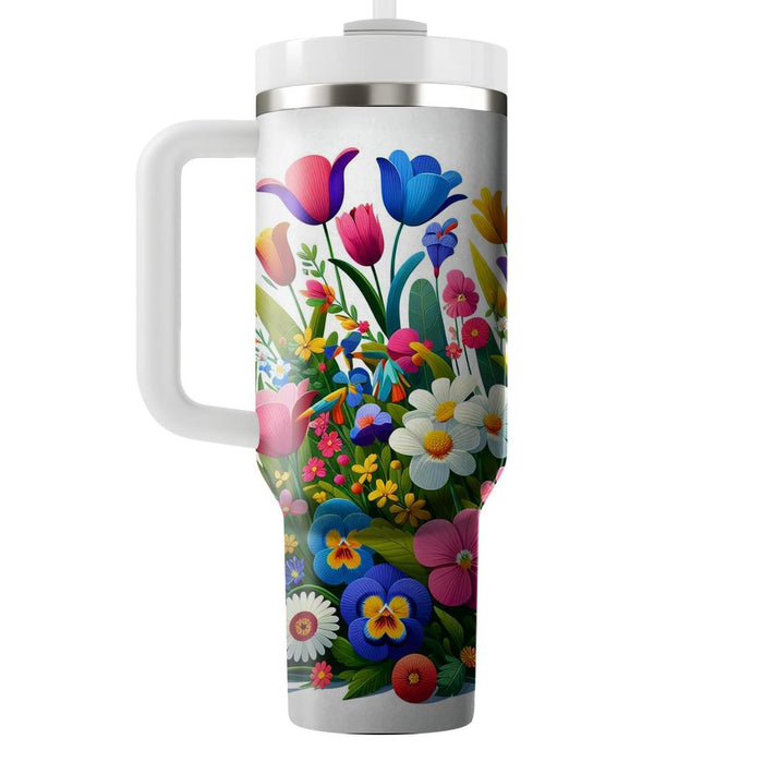 Floral Fantasy Patchwork  Tumbler Cups