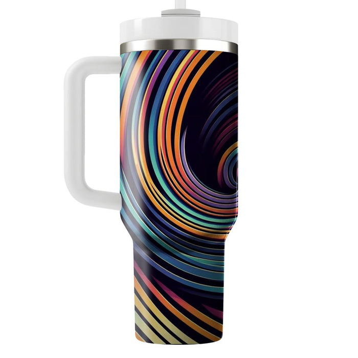 Dynamic Spiraling Stripes  Travel Tumblers