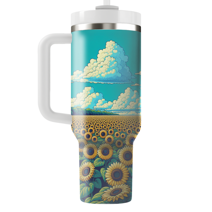 Summer Sunflower Field  Personalized Tumblers