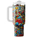 Vibrant Doodle Pattern  Travel Tumblers