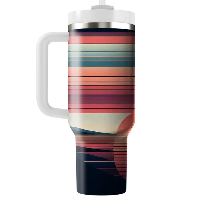 Sunset Stripe Delight  Travel Tumblers