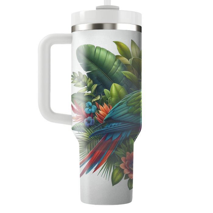 Vibrant Parrot Tropical  Tumblers With Lids