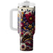 Vibrant Floral Mosaic  Tumbler Cups