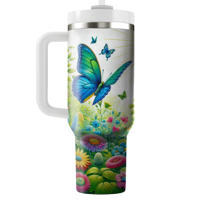 Floral Butterfly Embrace  Decorative Tumblers