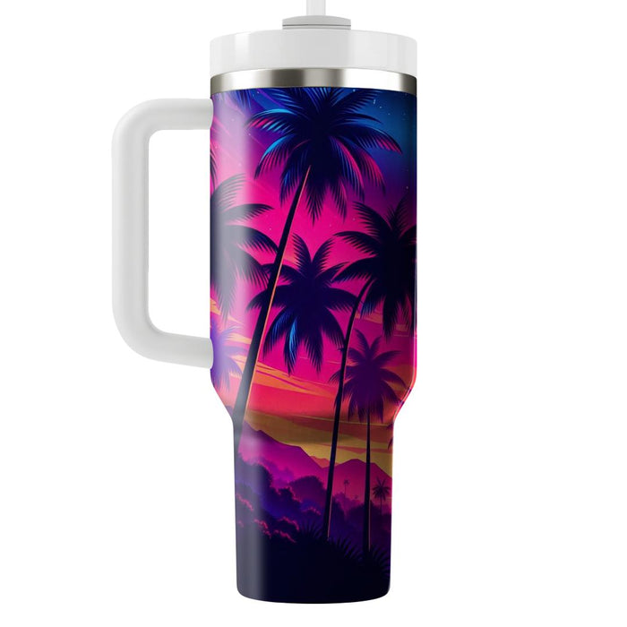 Retro Neon Landscape  Tumbler Cups