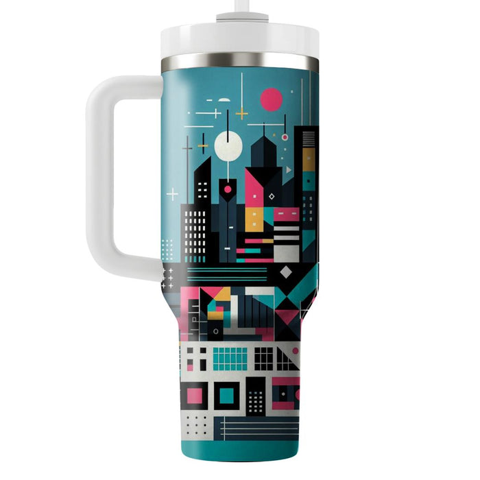 Geometric City Skyline  Unique Tumblers