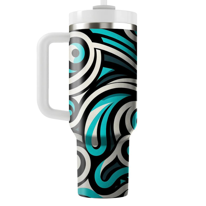 Geometric Twirl Pattern  Personalized Tumblers