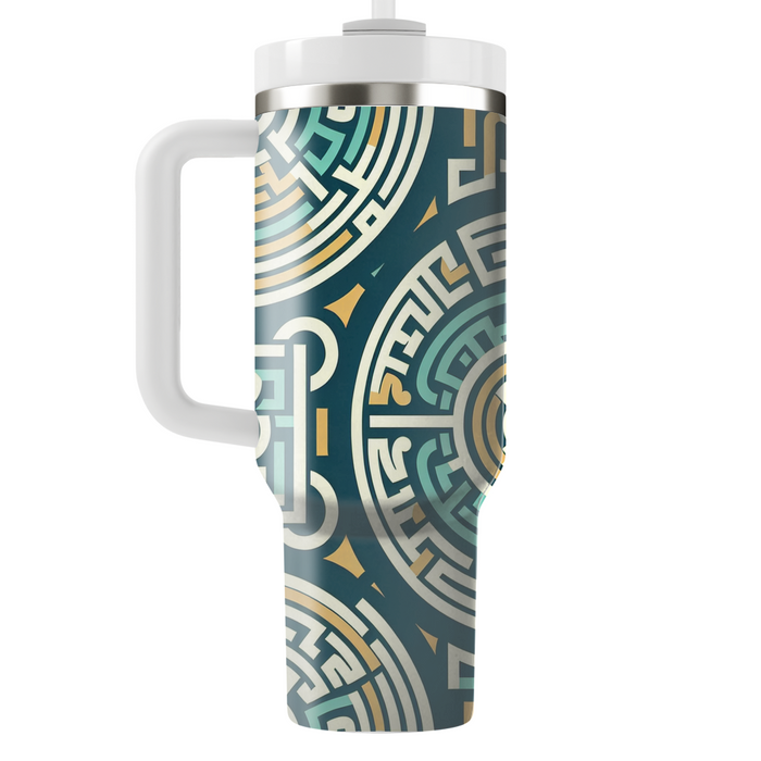 Circular Labyrinth Patterns Decorative Tumblers