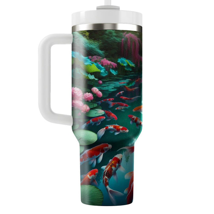 Vibrant Koi Pond  Tumbler Cups