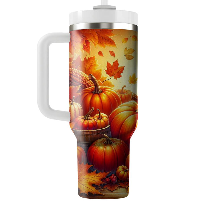 Autumn Harvest Joy  Tumblers With Lids