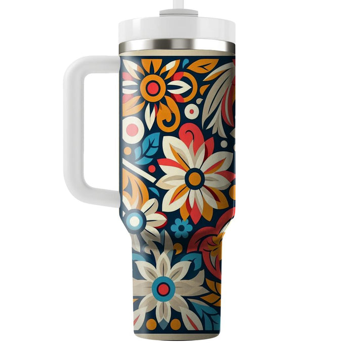 Retro Floral Patchwork  Personalized Tumblers